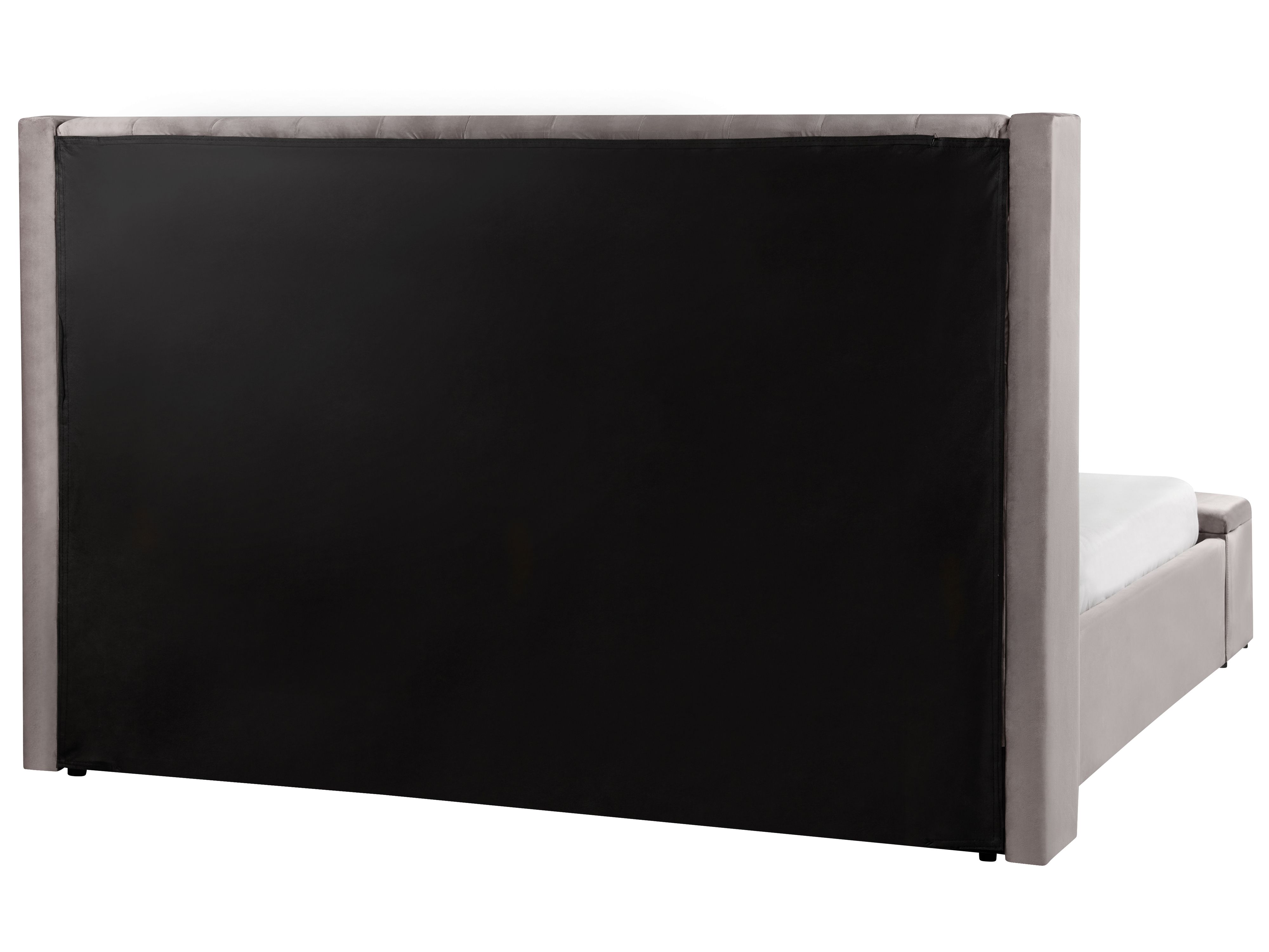 Velvet EU Super King Size Bed with Storage Bench Grey NOYERS Beliani