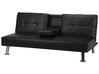 Faux Leather Sofa Bed Black ROXEN_701817