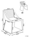 Conjunto de 2 sillas de comedor de poliéster gris oscuro/plateado ARCATA_816802