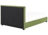 Fabric EU Double Size Bed with Storage Green LA ROCHELLE_832960