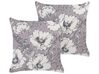 Sierkussen set van 2 bloemenpatroon grijs/off-white 45 x 45 cm SOPHORA_857876