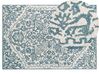 Alfombra de lana blanco/azul 140 x 200 cm AHMETLI_836671