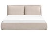 Zamatová posteľ s úložným priestorom 180 x 200 cm béžová BAJONNA_871327