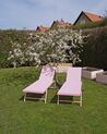 Lettino da giardino metallo e tessuto rosa PORTOFINO_888129