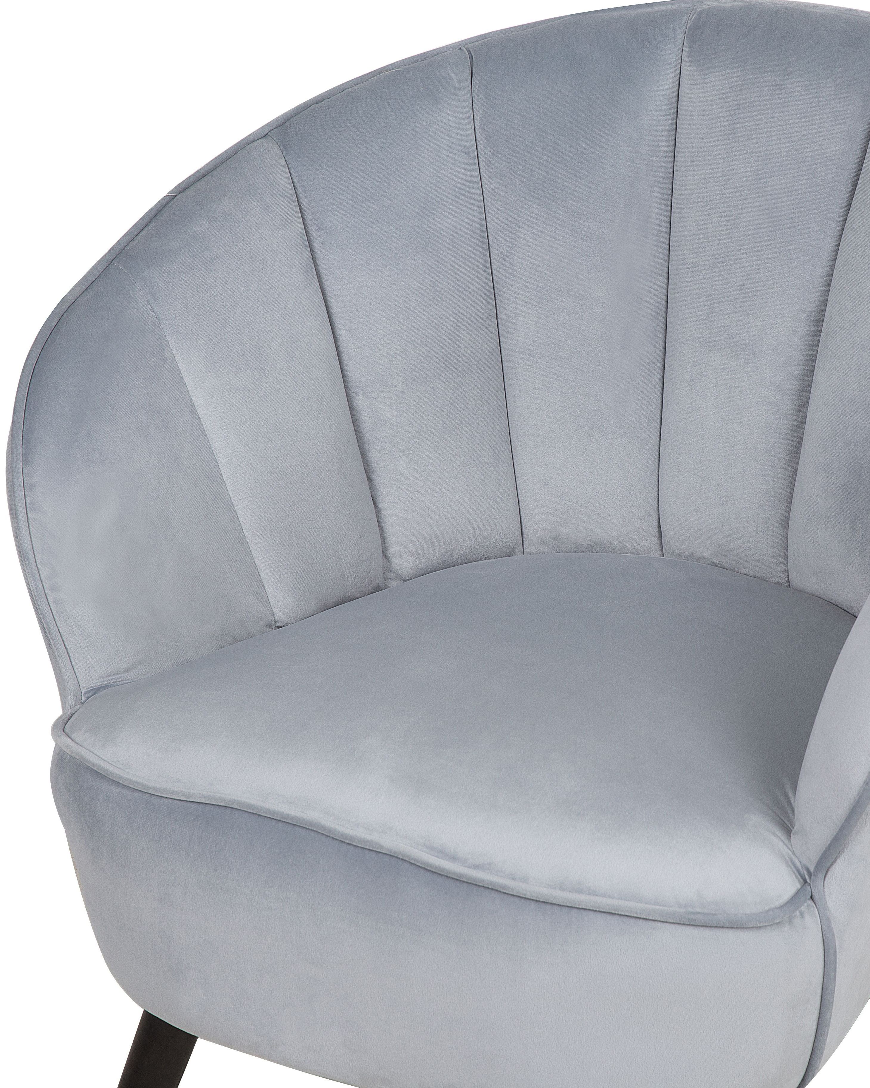 Fotel welurowy szary DALA