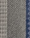 Teppich Wolle grau / blau 160 x 230 cm Streifenmuster Kurzflor AKKAYA_823288