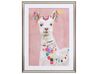 Llama Framed Wall Art 60 x 80cm Pink BALALA_784381