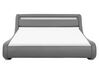Faux Leather EU King Size Bed with LED Grey AVIGNON_734661