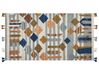 Kelim Teppich Wolle mehrfarbig 80 x 150 cm geometrisches Muster Kurzflor KASAKH_858218