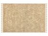 Teppich Baumwolle sandbeige 140 x 200 cm geometrisches Muster Kurzflor SANLIURFA_848843