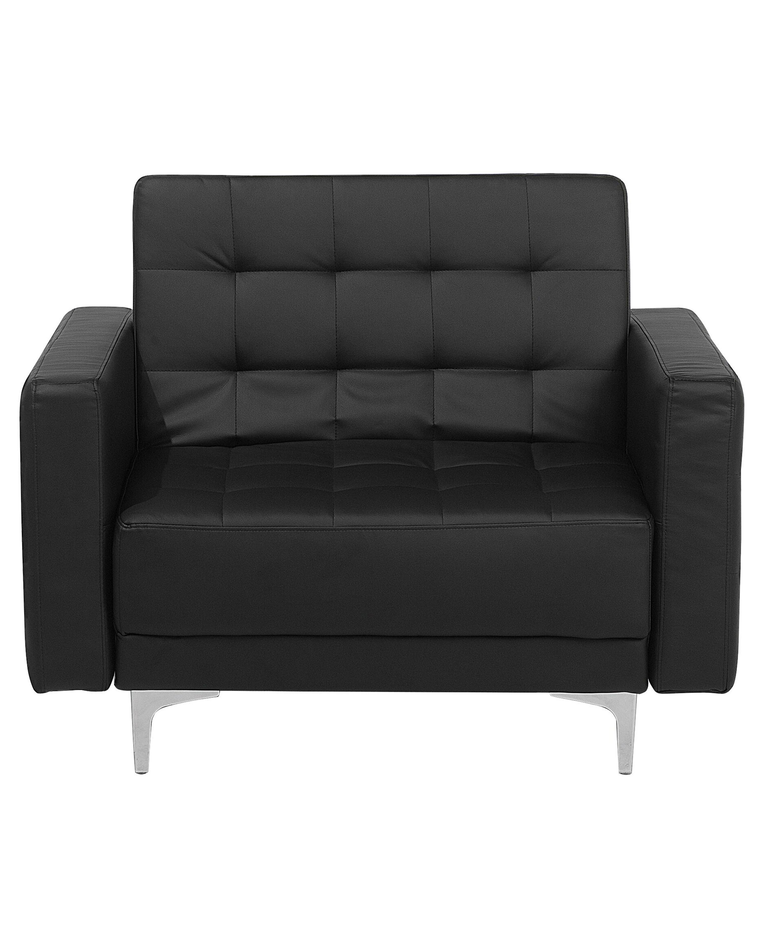 Faux Leather Armchair Black ABERDEEN Beliani.co.uk
