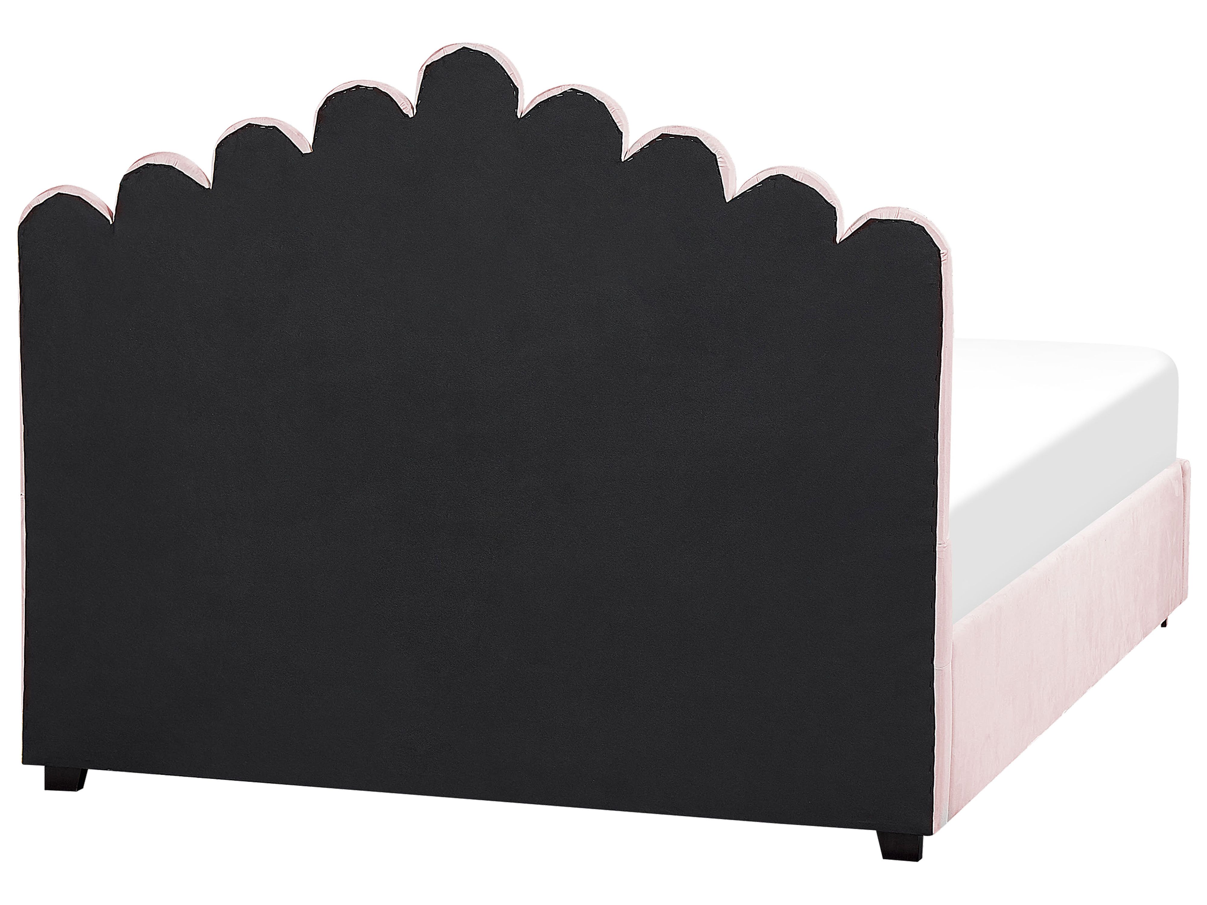 Velvet EU King Size Ottoman Bed Pink VINCENNES Beliani.co.uk