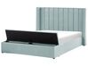 Velvet EU King Size Waterbed with Storage Bench Mint Green NOYERS_915076
