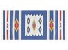 Alfombra kilim de algodón azul/blanco/rojo 80 x 150 cm VARSER_870112