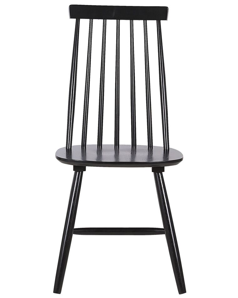 Set of 2 Wooden Dining Chairs Black BURBANK Beliani.co.uk