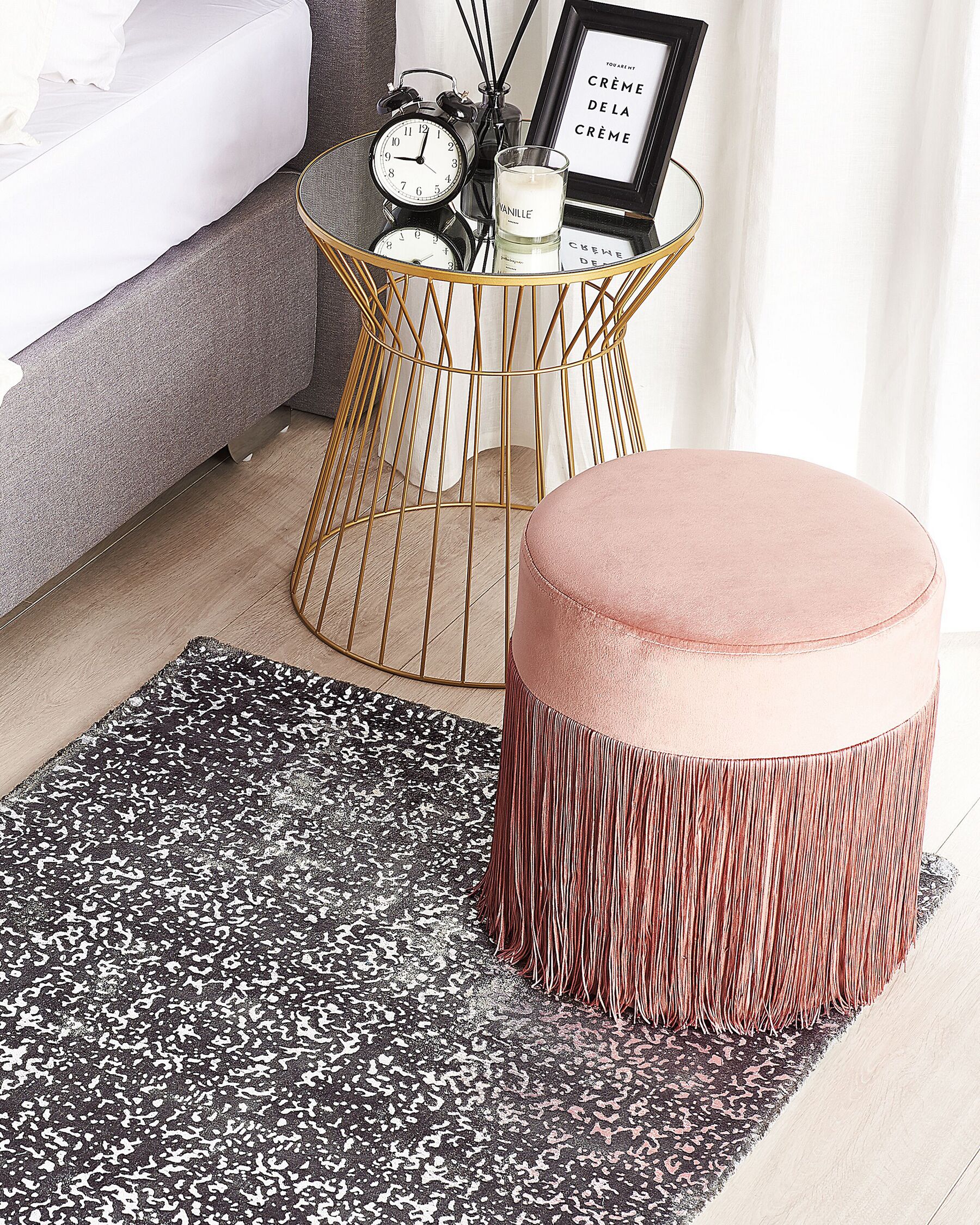 Tappeto A Pelo Corto Grigio-rosa 160 X 230 Cm Ercis