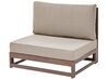 Lounge Set zertifiziertes Holz dunkelbraun 4-Sitzer rechtsseitig modular Auflagen taupe TIMOR II_853405