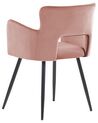 Conjunto de 2 sillas de comedor de terciopelo rosa pastel/negro SANILAC_847081