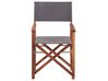Set of 2 Acacia Folding Chairs Dark Wood with Grey CINE_810208