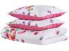 Cotton Sateen Duvet Cover Set Floral Pattern 135 x 200 cm White and Pink LARYNHILL_803096