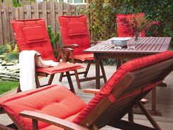 Punainen puutarhatuolin pehmuste TOSCANA