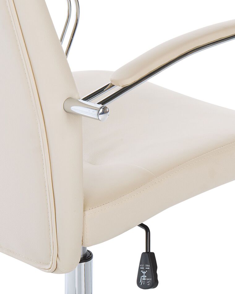 Faux Leather Office Chair Beige OSCAR Beliani.co.uk