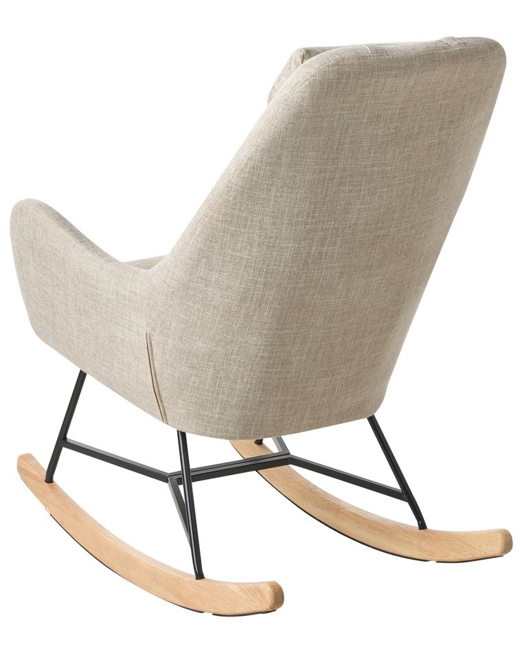 Fabric Rocking Chair Light Beige ARRIE | Beliani.co.uk