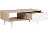 Coffee Table with Drawer White and Light Wood SWANSEA_722619