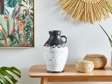 Vase 33 cm terrakotta svart/hvit MASSALIA