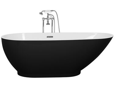 Badewanne freistehend schwarz oval 173 x 82 cm GUIANA