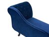 Right Hand Chaise Lounge Velvet Navy Blue NIMES_712471