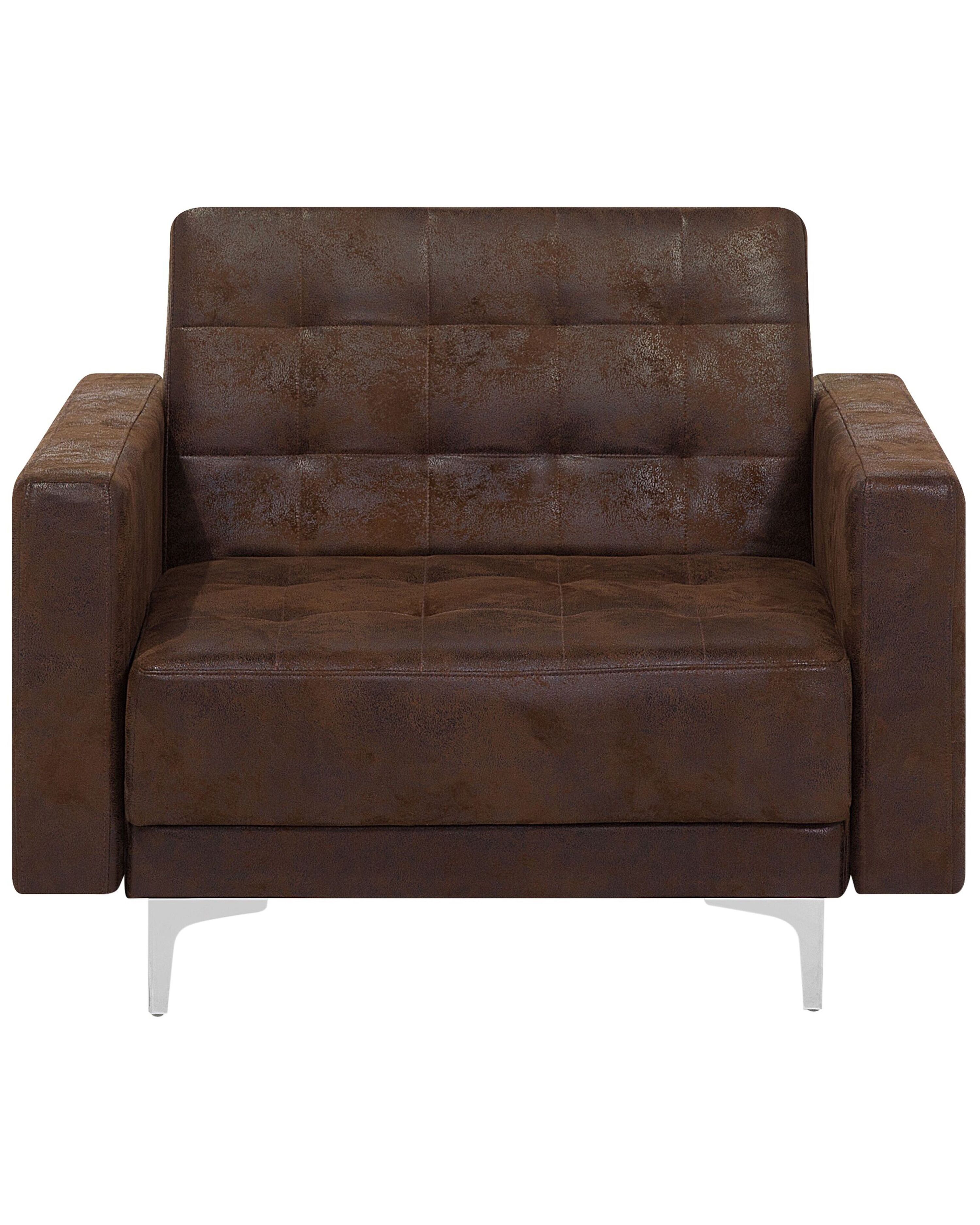 Fotel ekoskóra brązowy ABERDEEN