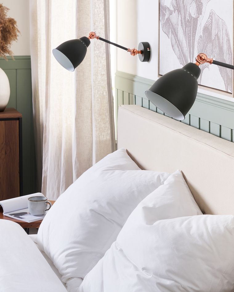 Conjunto de 2 lámparas de pared gris grafito MISSISSIPPI M Beliani.es