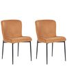 Conjunto de 2 cadeiras de jantar em tecido laranja ADA_873330