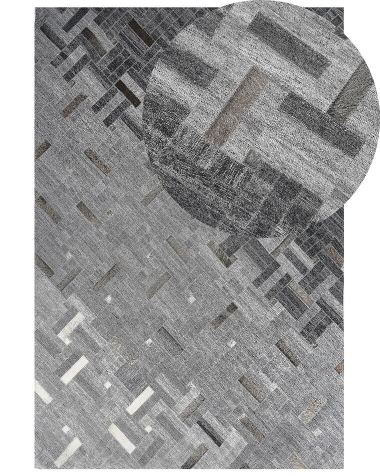 Teppich Leder grau 140 x 200 cm Kurzflor DARA_782426