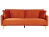 Sofá cama de terciopelo naranja LUCAN_810395