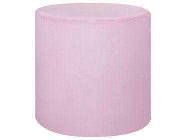 Pouf Samtstoff rosa rund ⌀ 47 cm LOVETT 