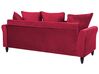 Sofa 3-osobowa welurowa czerwona BORNHOLM_748495