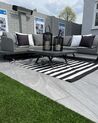 Outdoor Teppich schwarz-weiß 160 x 230 cm Streifenmuster Kurzflor TAVAS_863633