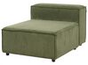 Sofa modułowa 3-osobowa sztruksowa z otomaną zielona APRICA_895056