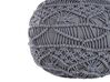 Bavlnená makramé taburetka ⌀ 40 cm sivá KAYSERI_801206