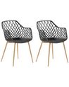 Conjunto de 2 sillas de comedor negro/madera clara NASHUA_775281