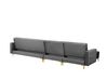 Right Hand Modular Velvet Sofa with Ottoman Grey ABERDEEN_755963