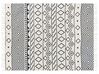 Decke Baumwolle beige / marineblau 150 x 200 cm geometrisches Muster NAJUY_907450