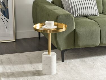 Metal Side Table Gold and White CAMELO