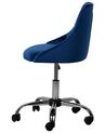 Krzesło biurowe regulowane welurowe niebieskie PARRISH_732422