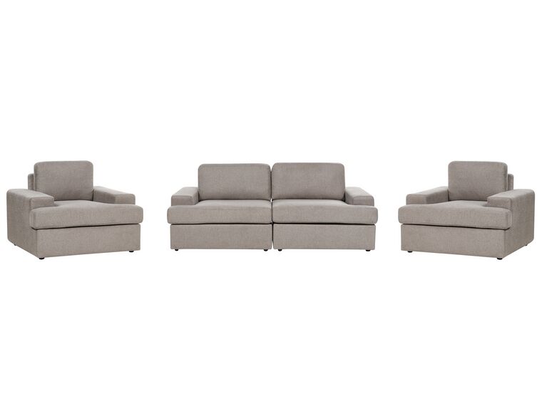 Conjunto de sofás 5 lugares em tecido taupe ALLA_893740