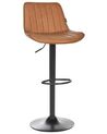 Set of 2 Faux Leather Swivel Bar Stools Brown DUBROVNIK_915977