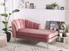 Chaise longue de terciopelo rosa/dorado izquierdo ALLIER_795591