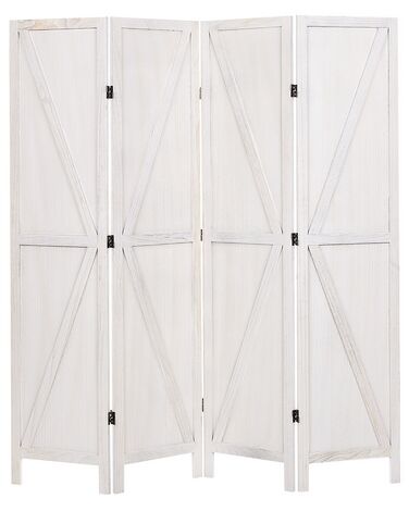 Biombo plegable 4 paneles de madera blanco 170 x 163 cm RIDANNA